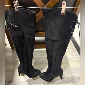 Unlisted by Kenneth Cole Film Romance Dress Boot Blk Faux Suede Size 6.5M